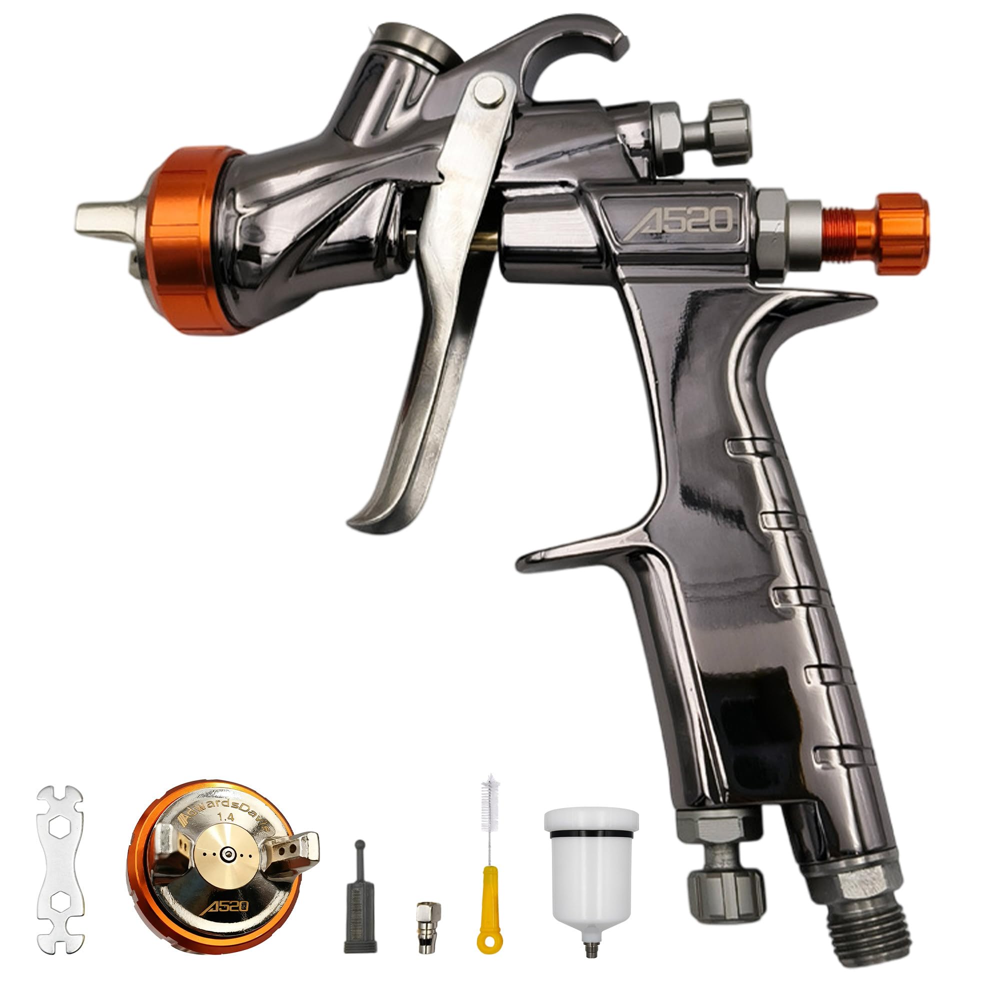 Pistolet HVLP, Pistolet Natryskowy do Samochodu, 600 ml Kubki do farby, Pistolet natryskowy z kubkiem, Pistolet Lakierniczy Samochodowy, do Malowania Domów, Samochodów, Mebli 1.4mm