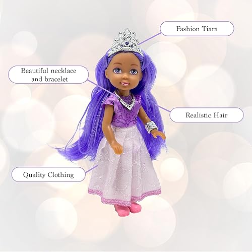 Miniatura 4 de Juego de muñecas pequeñas con muñecas de princesa para niñas – Muñecas de juguete de princesa para casa de muñecas – Muñeca pequeña mini figuras