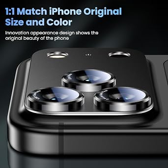 Uyiton for iPhone 18 Pro Camera Lens Protector, Text Design, Black