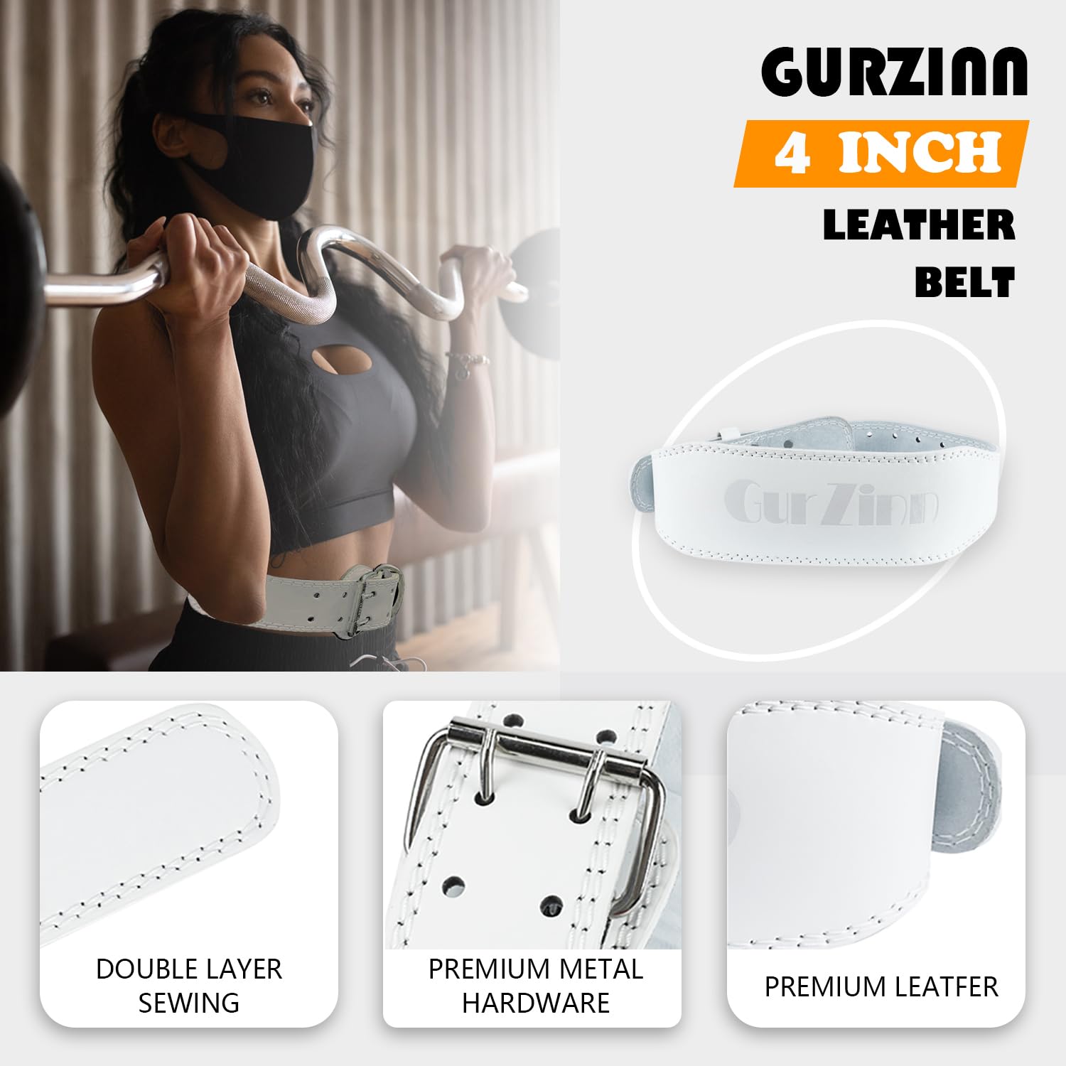 Cintura da donna in pelle per sollevamento pesi, con supporto lombare imbottito da 10,2 cm, per esercizi di sollevamento pesi e squat