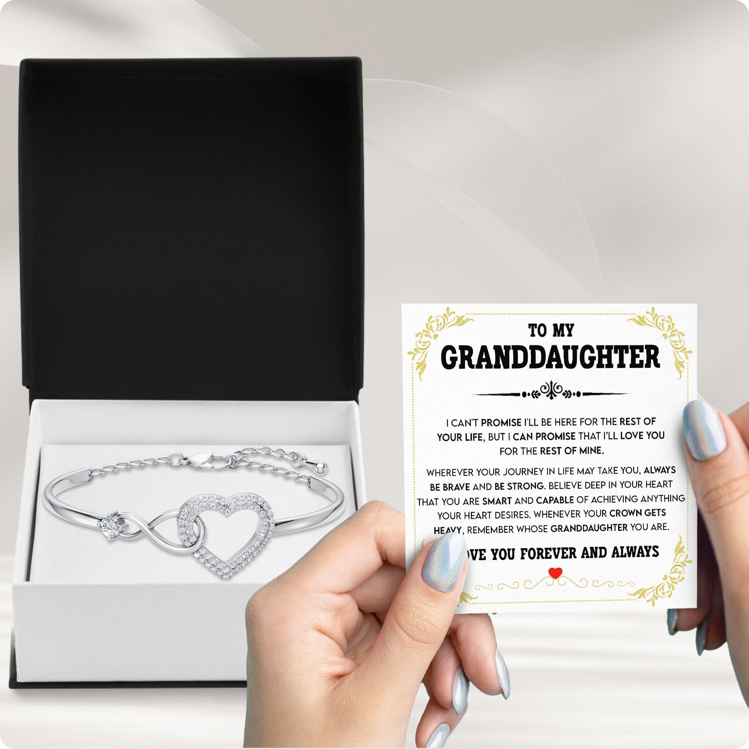 Larvincy To My Granddaughter Bracelet From Grandma, Jewelry Graduation Gift