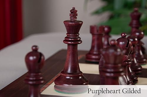 Miniatura 2 de La serie de Reykjavik II, Box & Junta Combinación – purpleheart embellecidas – por la cámara de Staunton Juego De Ajedrez