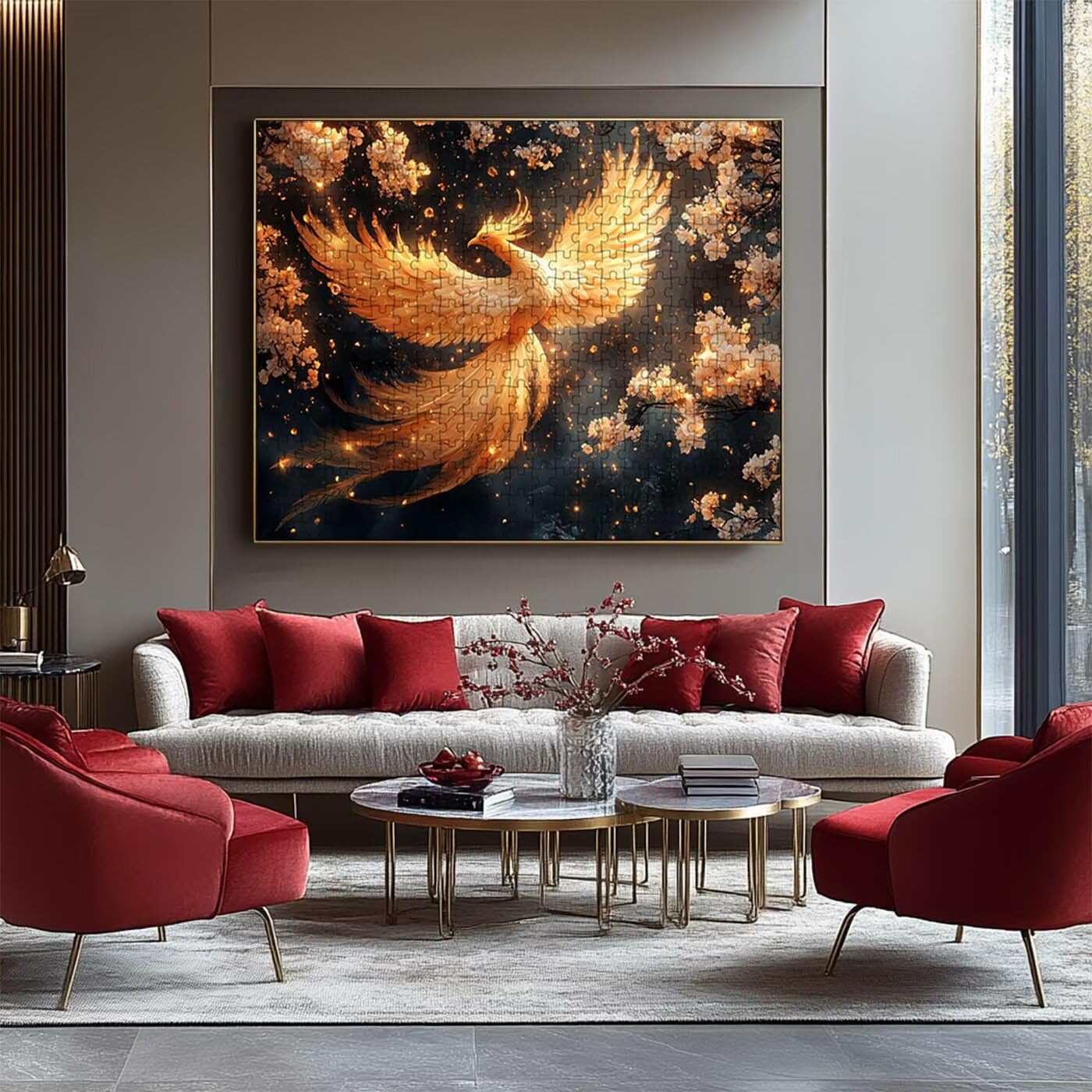 Puzzle 5000 sztuk Phoenix, Puzzle 5000 sztuk dla dorosłych kwiat, drewniane puzzle dla dorosłych 160 x 105 cm, puzzle dla całej rodziny obrazy dekoracja salonu nowoczesny prezent dla kobiet mężczyzn