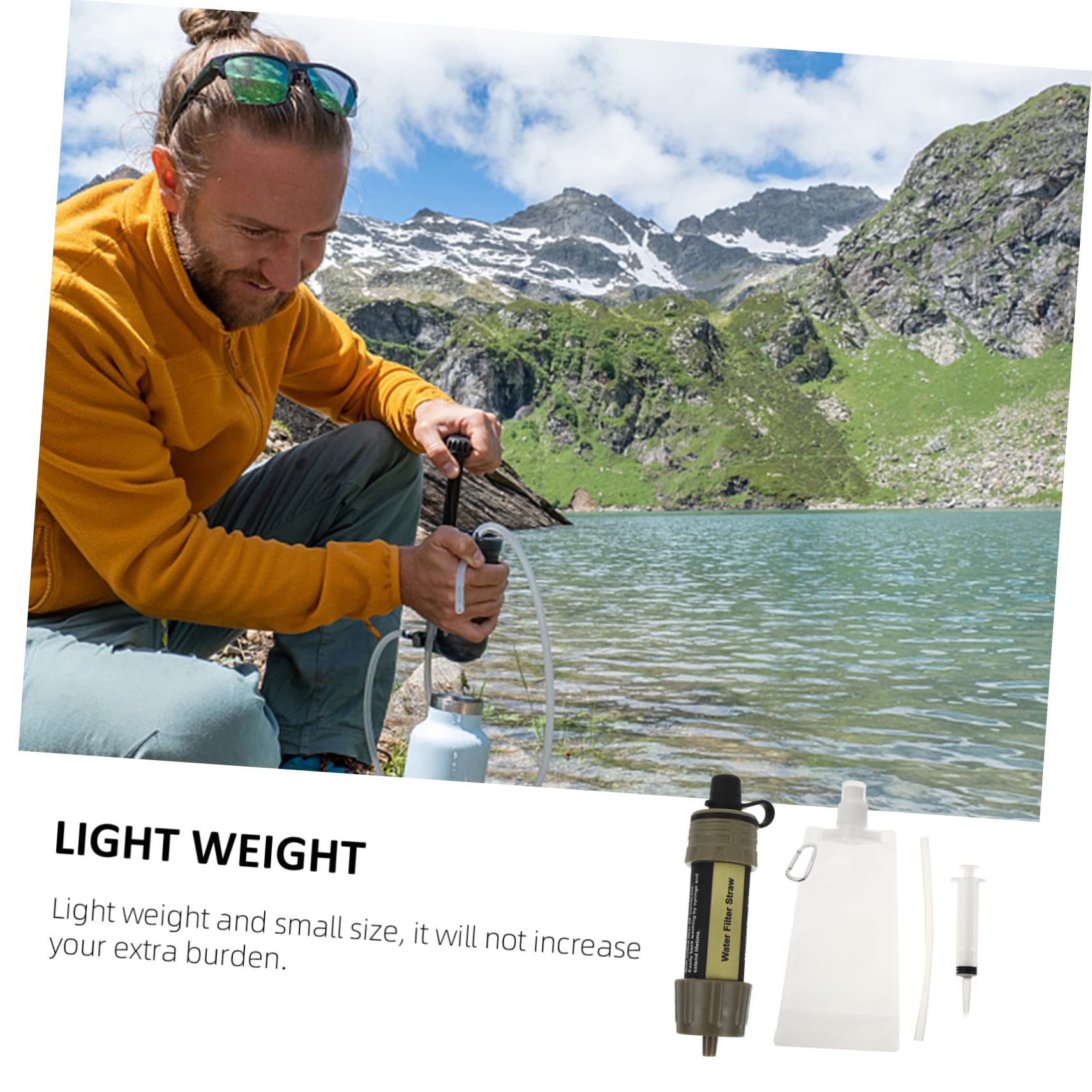 BESPORTBLE 2pièces Filtre à Eau Portable De Purification Pour Activités Extérieures Mini Purificateur Survie Et Pratique Pour Camping Randonnée Et Urgences