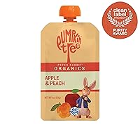 Vista 8 de Pumpkin Tree Peter Rabbit Organics Manzana y Melocotón, Snack de fruta en bolsa con exprimidor, 4 onzas (Paquete de 10)