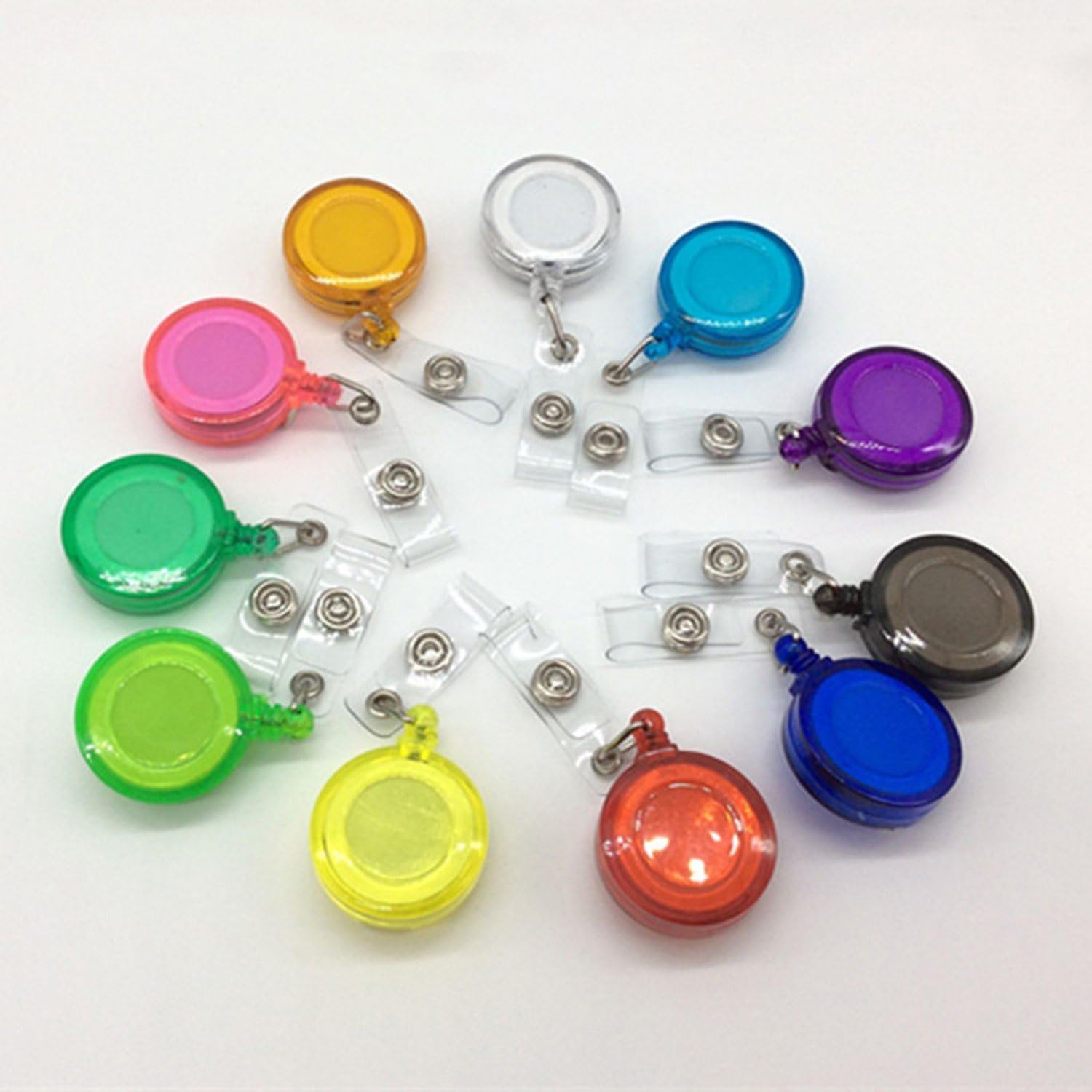 10 Pcs/lot S Id Card Badge Holder Reel Pull Holders Recoil Reels Student Worker Exihibiton Name Office Supplies