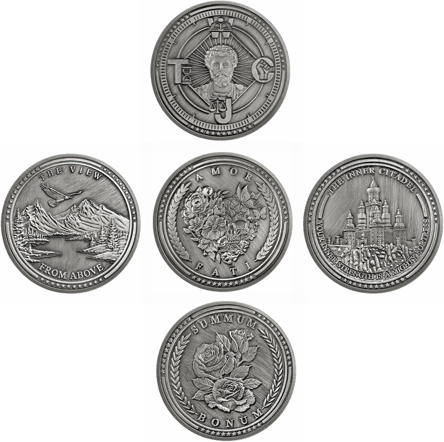 ストイックコインコレクション ストイシズムメダリオン ストイックチャレンジコイン 毎日のストイック練習瞑想用 ストイックリマインダー