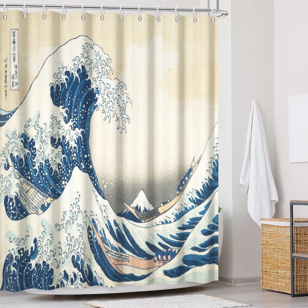 Amazon.com: Leyiyi Traditional Japanese Painting Shower Curtain