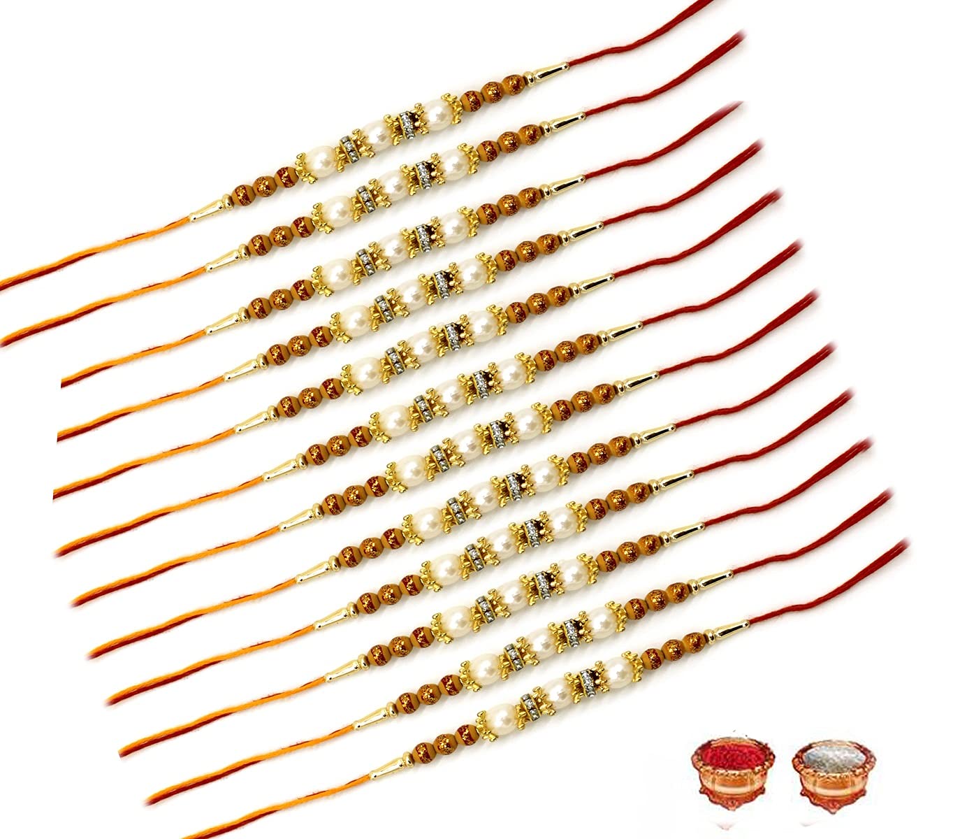 Fashion FactoryMen's Designer Rakhi Combo Set For Bhai/Bhaiya/Brother (Pack of 12 Rakhi, 1 Pack Roli chawal)