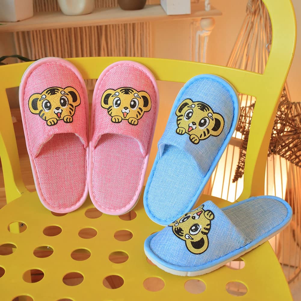Pantoufles Invités,4 Paires Pantoufles pour Enfants Chaussons d'invité Spa Pantoufles à Bout fermé Chaussons Confortable Slippers 22.5×9.5cm