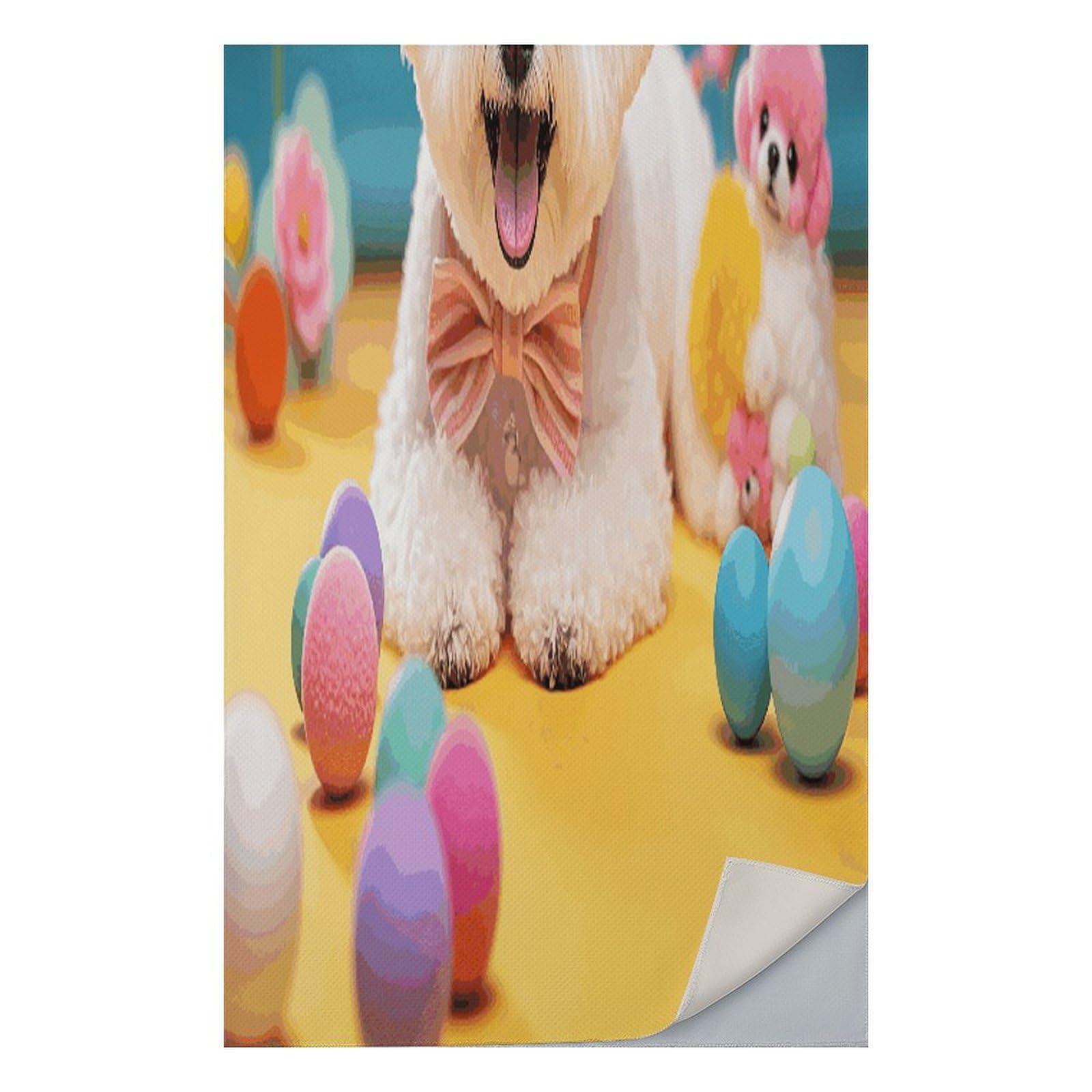 AQRJLPM Cute Bichon Frise Dog Quick Dry Towel Cold Fabric Workout Sweat Towels Highly Absorbing Odor-Free Travel Towel for Hot Yoga Tennis Running Exercise Working Out Camping