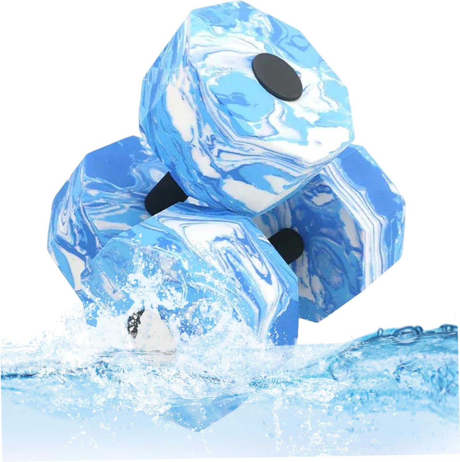 1 Pair Water Weights, EVA Foam Dumbbells Water Aerobics Equipment, Low Impacts Resistance Training Pool Exercise Equipment for Adults Sports Aquatic Workout, Blue