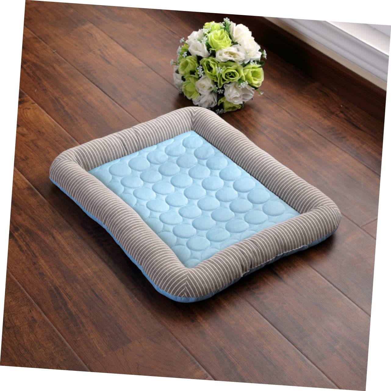 INOOMP Cuscino Rinfrescante in Tela e Cotone Blu per Gatti e Animali Domestici Calda Lavabile e Sfoderabile per e Decorazione Casa