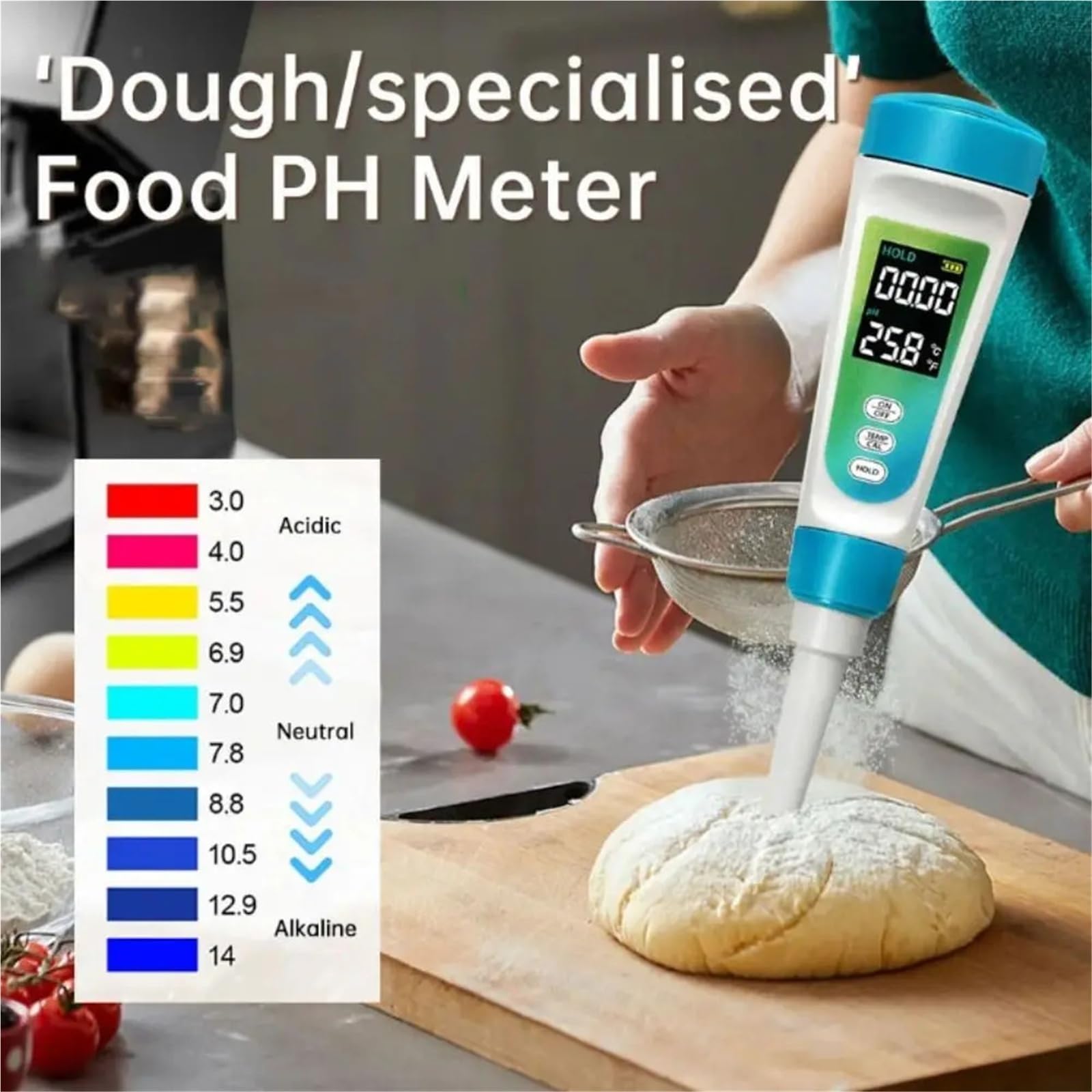 Misuratore di PH LCD retroilluminato, Tester di PH multiparametro ad Alta precisione, Display Digitale 2 in 1, misuratore di Temperatura, monitoraggio Acqua