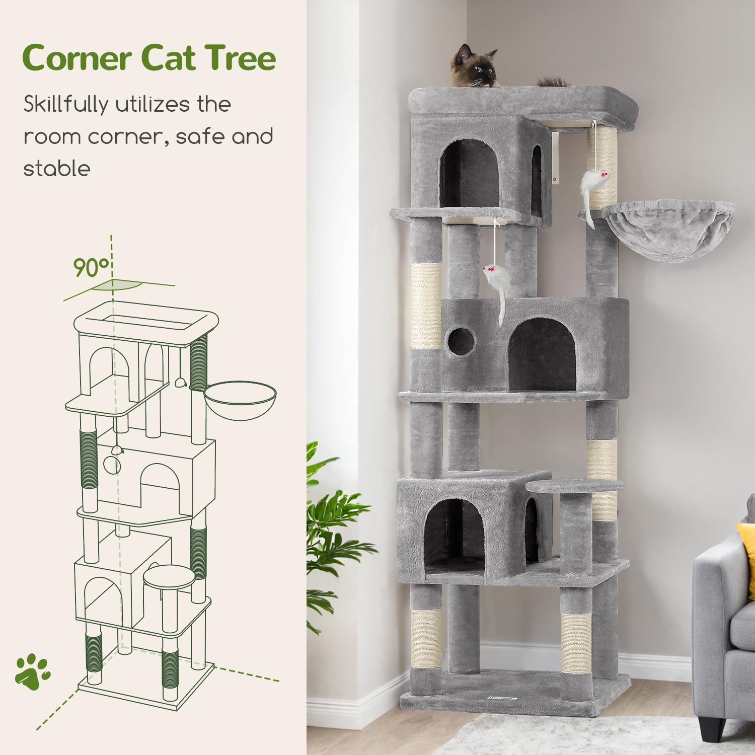 Best Corner Cat Tree for Multiple Cats - Honest Review 3 71iF41MWRpL. AC SL1500