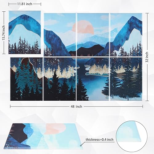 Miniatura 6 de Tutmyrea Paneles acústicos artísticos, acolchados a prueba de sonido, paquete de 8 paneles acústicos insonorizados de 48 x 32 pulgadas, paneles