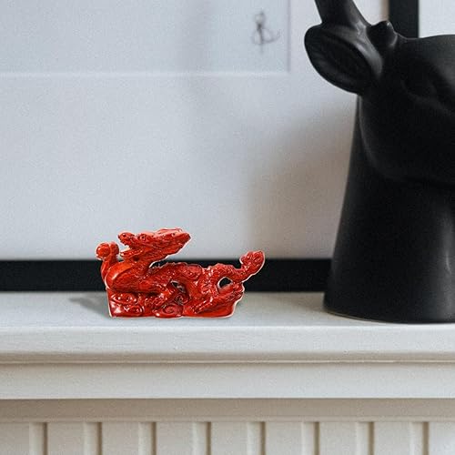Miniatura 2 de BESTOYARD Estatua de dragón chino Fengshui, figura de dragón de madera de 4.7 in, figura de animal del zodiaco 2024 Año del Dragón, decoración de
