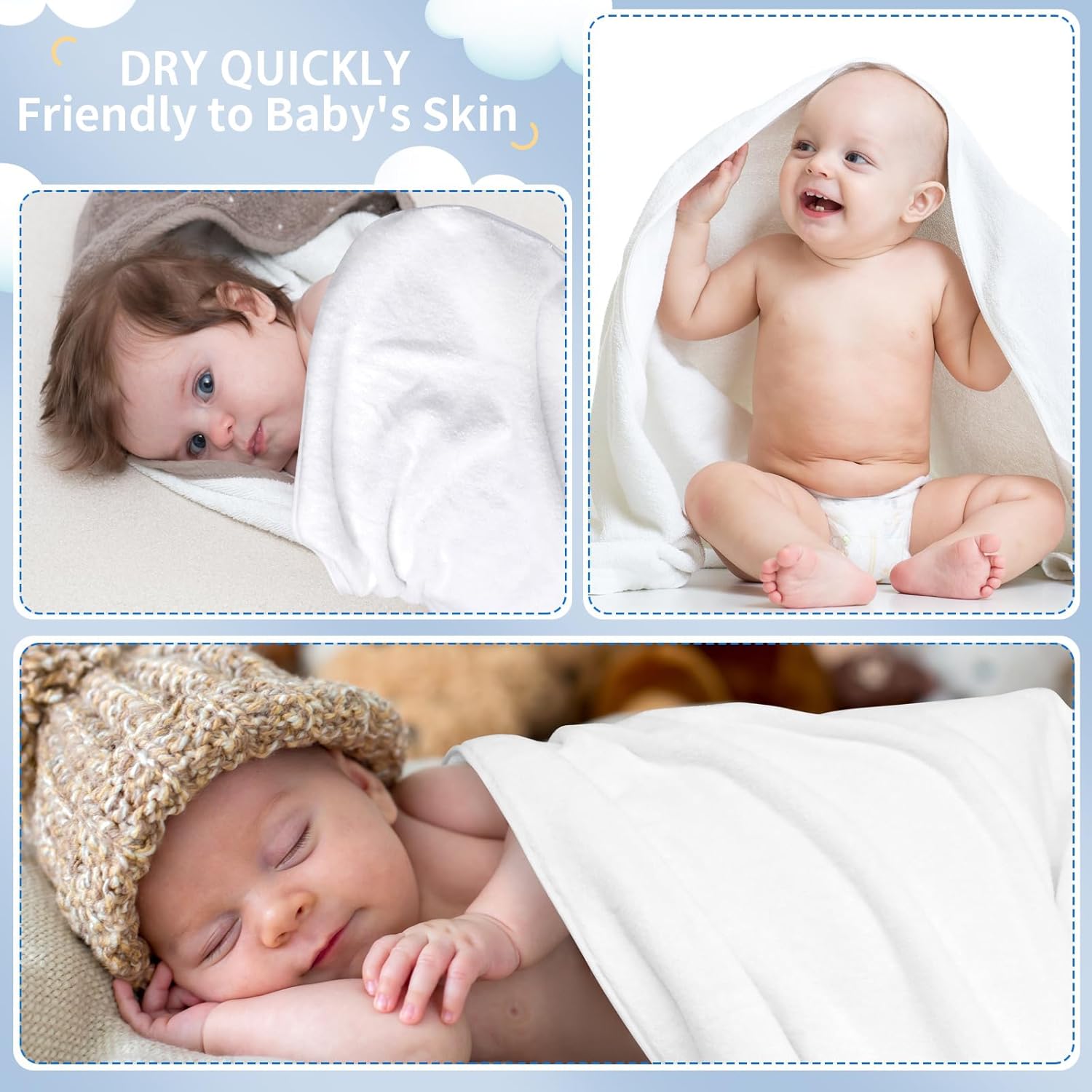 Preboun 6 Pcs Sublimation Throw Blanket Thick Plush Blankets Soft Fuzzy Blanket White Blank Blanket for DIY Custom Personalized Sublimation Photo (30 x 40 Inch)