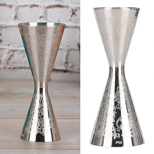 Miniatura 3 de Máquina de plantilla de cóctel doble de una pieza de acero inoxidable 304, grabada con gradiente de vino medido, taza de onzas, vaso de medición,