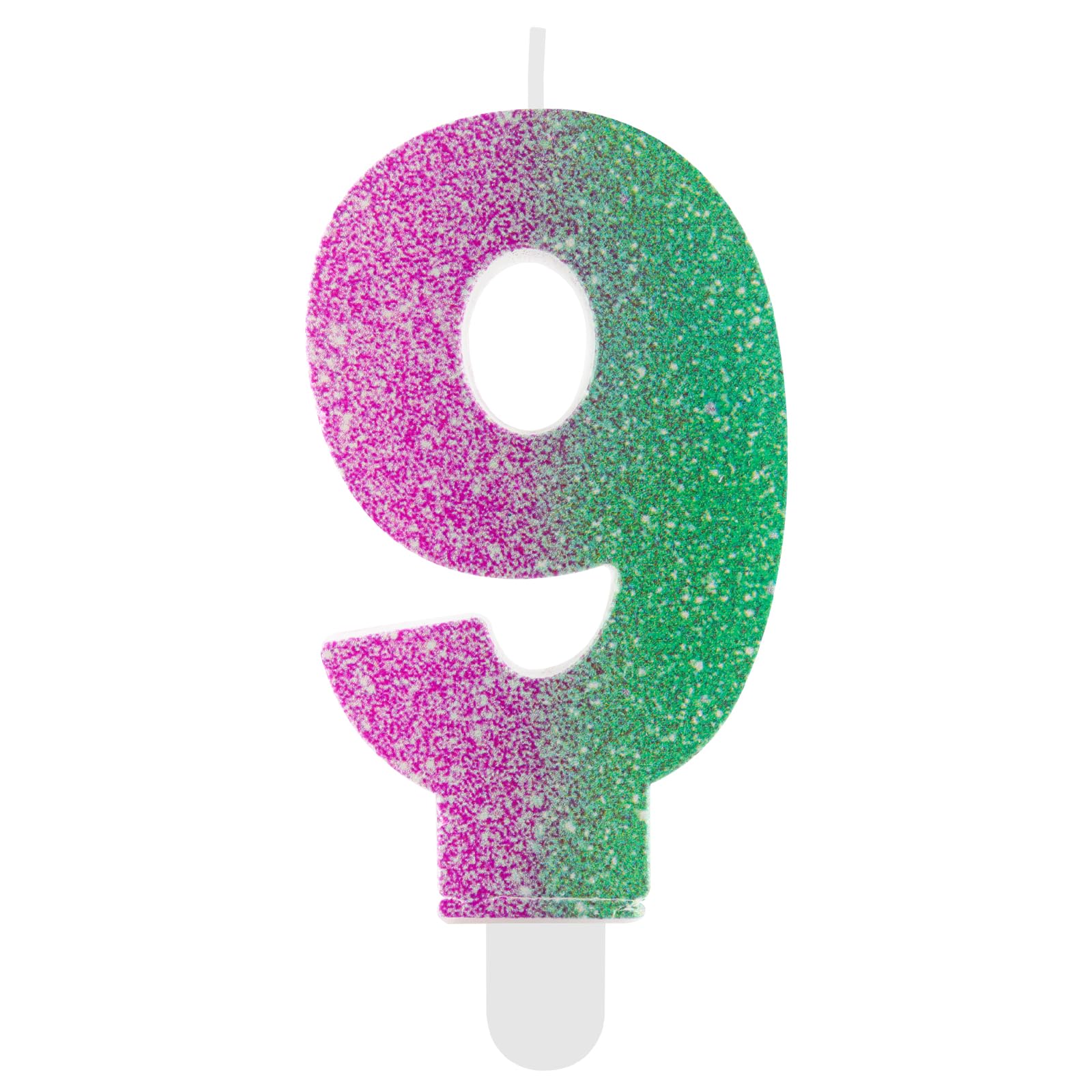 Pink Green Birthday Candle, Movie Themed 9th Birthday Cake Candle, Number 9 Candle, Pink and Green Cake Topper for Birthday Party Decorations Supplies Gifts
