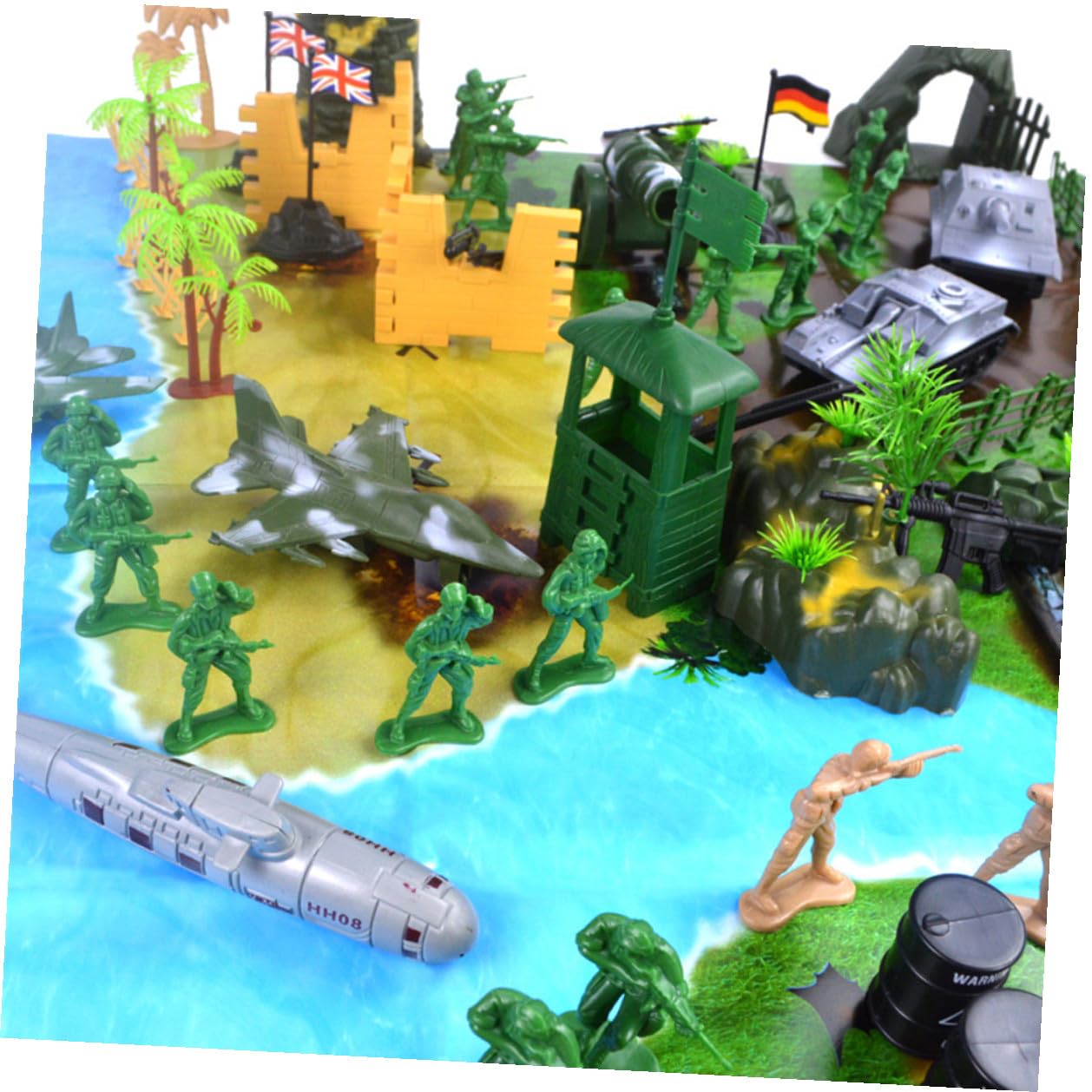 BESPORTBLE Set Modellino Militare 130 Pezzi in Plastica per Soldatini | Tavole di Sabbia, Design Vivace, Stile Contemporaneo, Confezione da 130 Pezzi