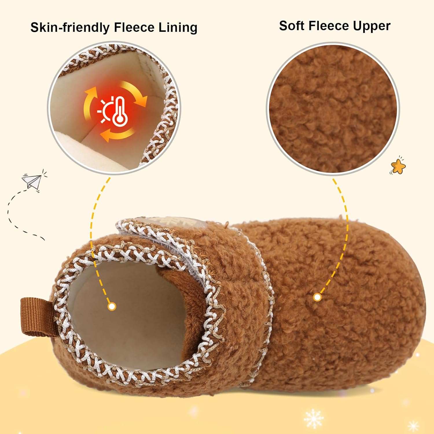 JOINFREE Toddler Slippers Boys Girls House Fleece Booties Baby Warm Winter Boots Kids Bedroom Indoor Shoes Cozy Outdoor Walking Shoes - Image 4