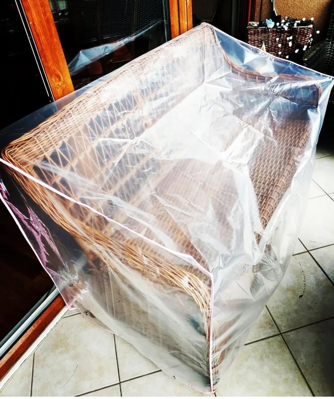 Clear Nylon Two Seater Bench Cover - UV Protected Outdoor Furniture Cover, Waterproof Patio Loveseat