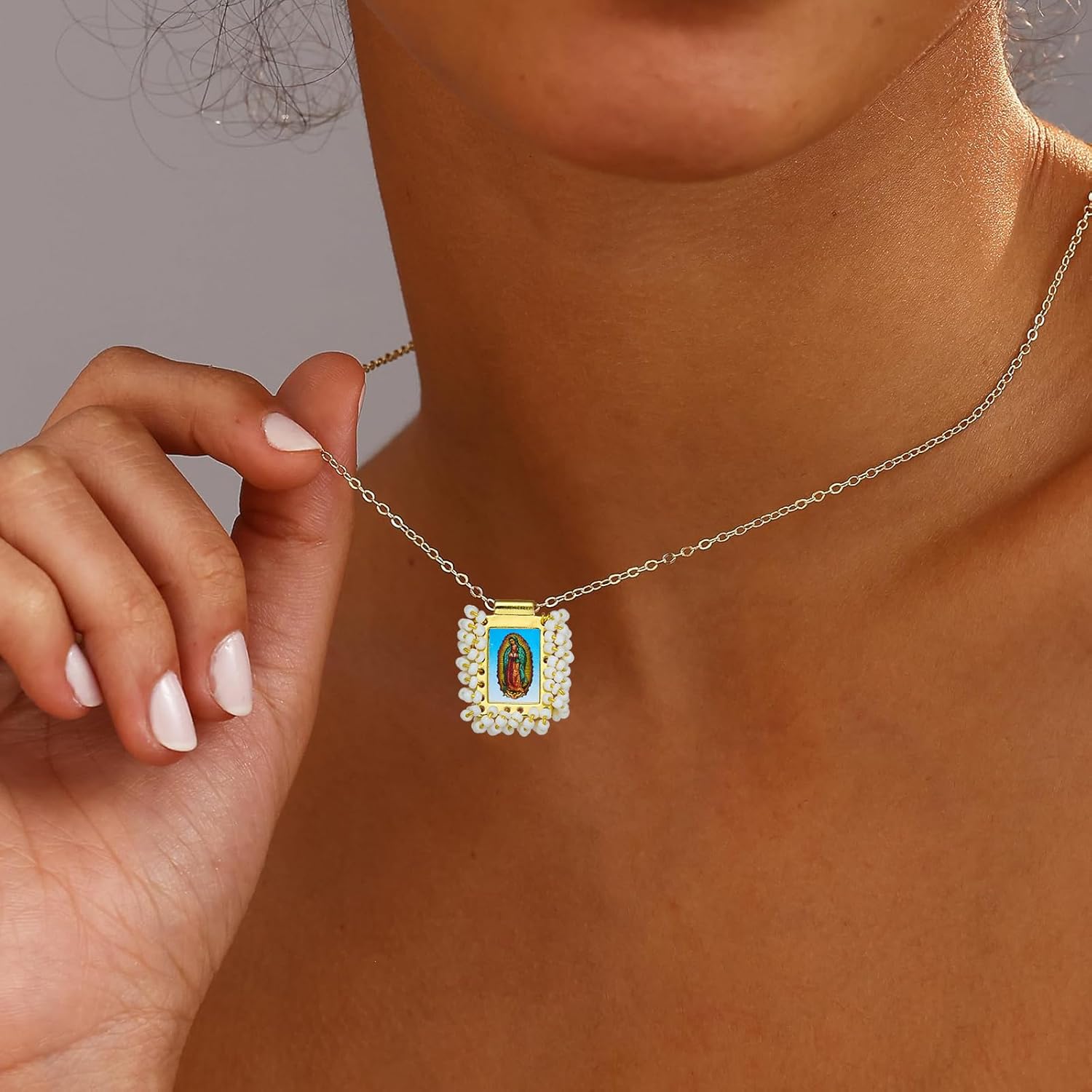 5 Pcs Catholic Charms Virgin Mary Charms for Bracelets with Fantastic Saints Pendants Rosary Pendants for Necklace Bracelet DIY Supplies - Image 7