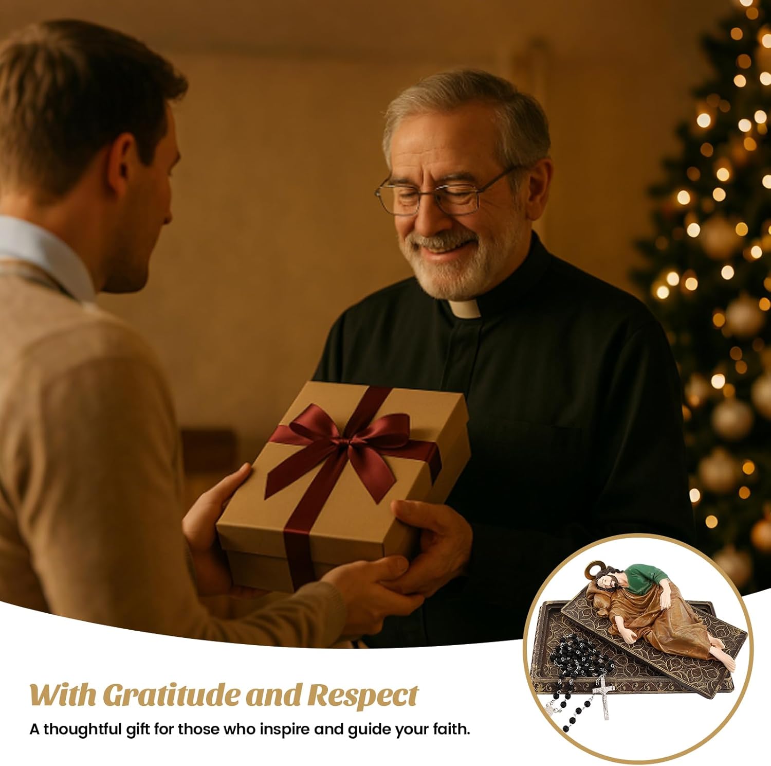 TALPGOD Sleeping St Joseph Statue 8.5 Inch,Catholic Statue Figure with Case and Rosary for Home Decor,San Jose Dormido Estatuas for Religious Gift - Image 7