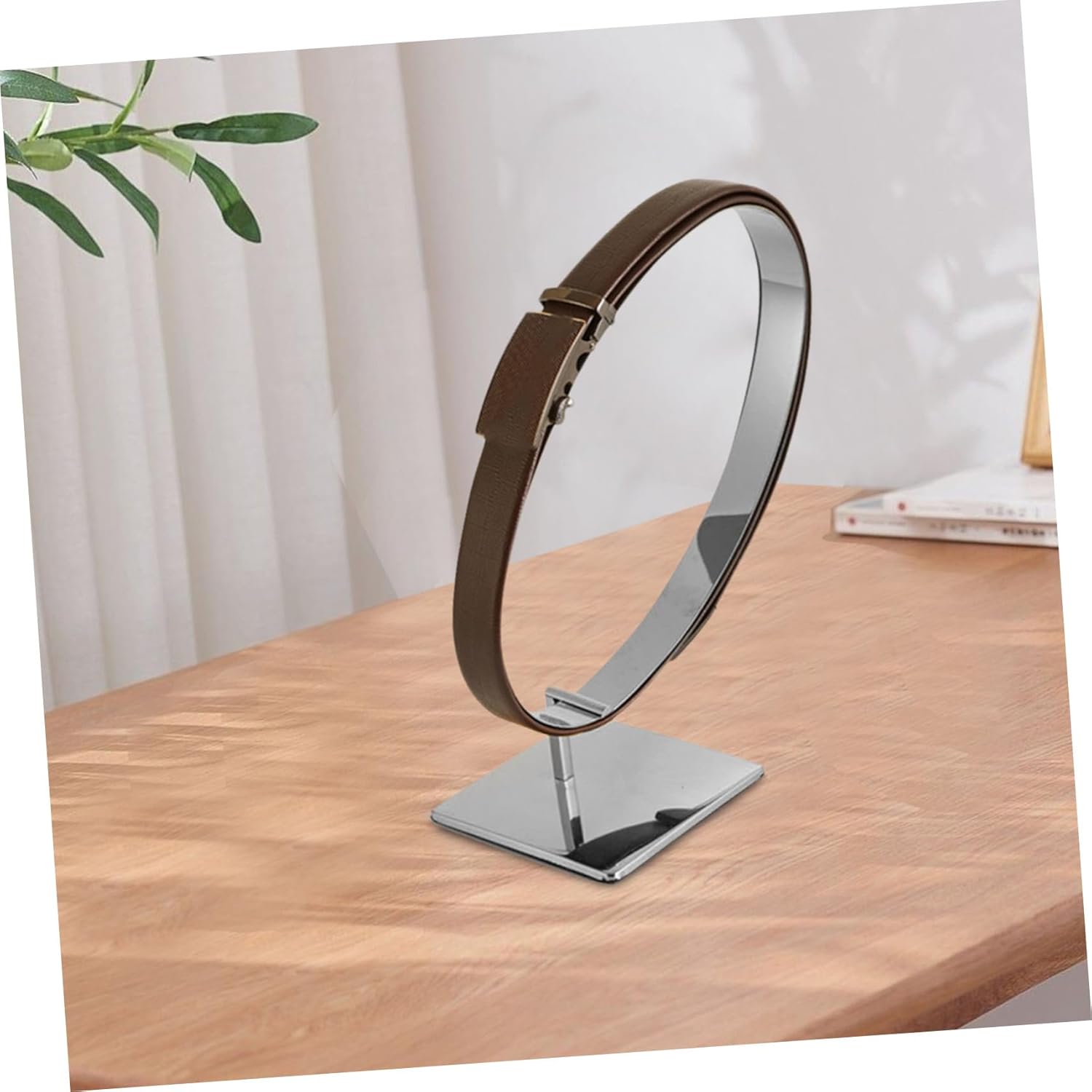 Cabilock Stainless Steel Belt Display Rack Chrome Belt Organizer for Closet and Store Space Saving Holder with Smooth Surface and Rounded Edges for Reliable Use