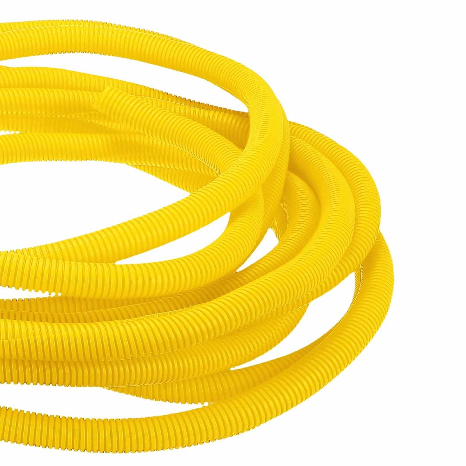 DMiotech 50ft Wire Loom Split Tubing 1 Inch, Cord Protectors from Pet Flexible Conduit Cable Management for Office Home Garden, Yellow