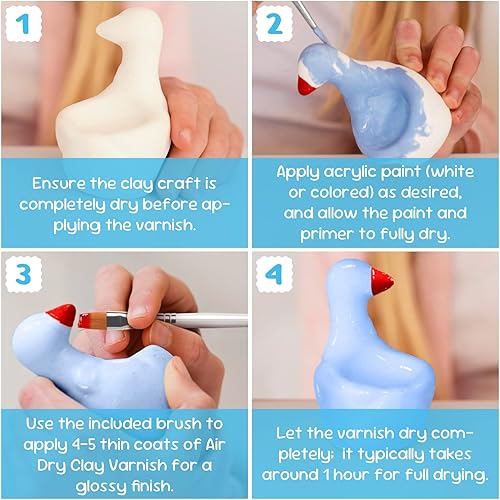 Miniatura 9 de Caly and Glaze Kit de barniz  10.58 oz de arcilla de espuma moldeable para cosplay (blanco) de alta densidad y 3.4 fl oz de esmalte brillante kit