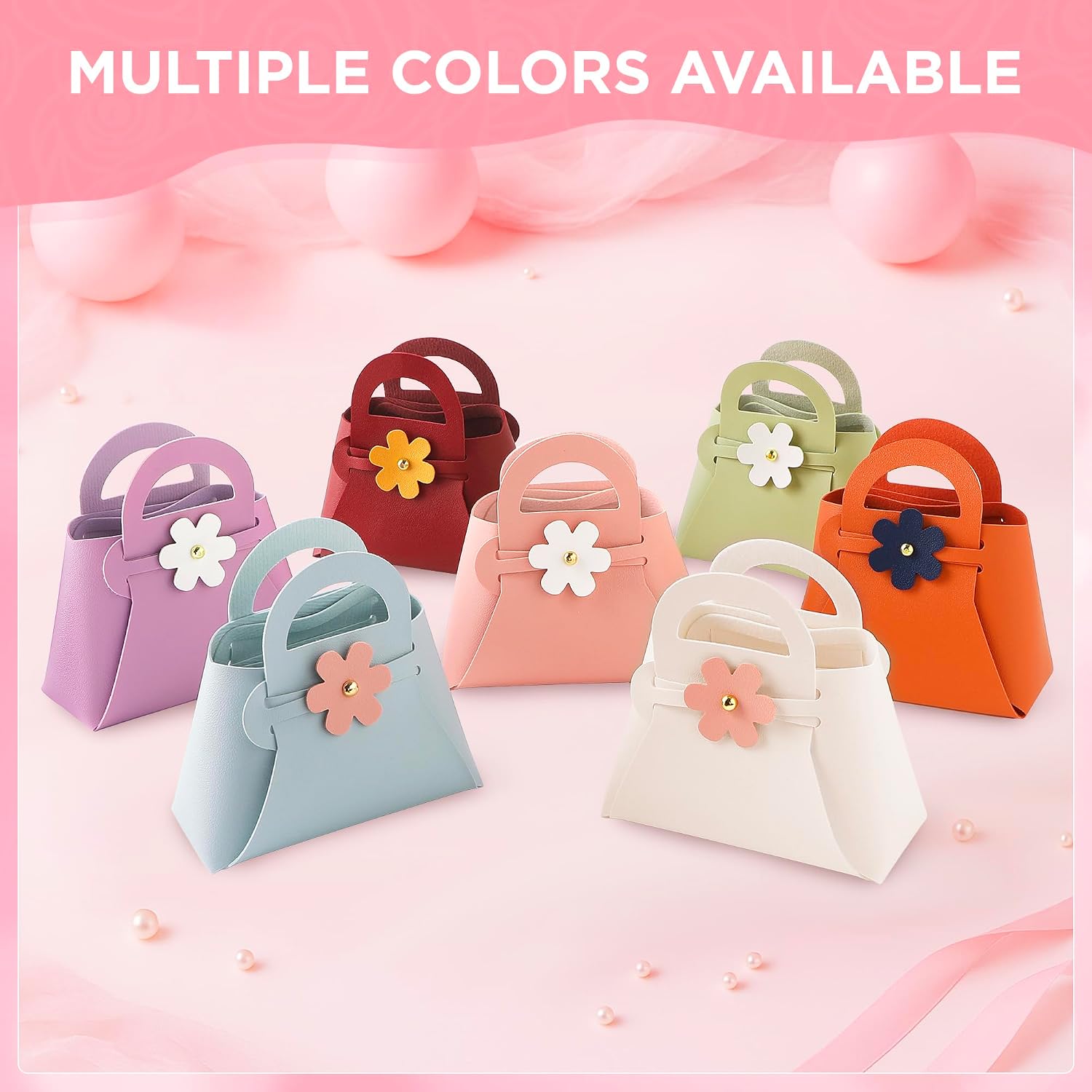 Money Pull Box for Cash, Flower PU Leather Surprise Money Boxes Mini Bags with 30 Pcs Transparent Bags for Happy Birthday Party Mother's Day Christmas image 4