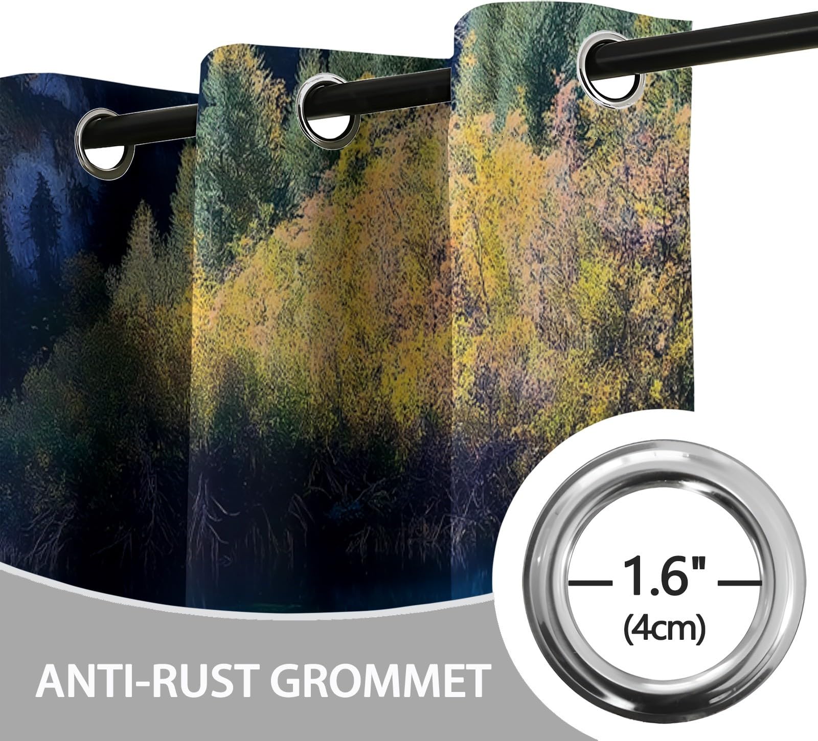 Zasłona zaciemniająca Pejzaże Chin do Jiuzhaigou dł. 140 x wys. 180 cm zasłony zaciemniające zestaw 2 sztuk, zasłony termoizolacyjne i dźwiękowe, zasłony okienne sypialnia dom salon wnętrza