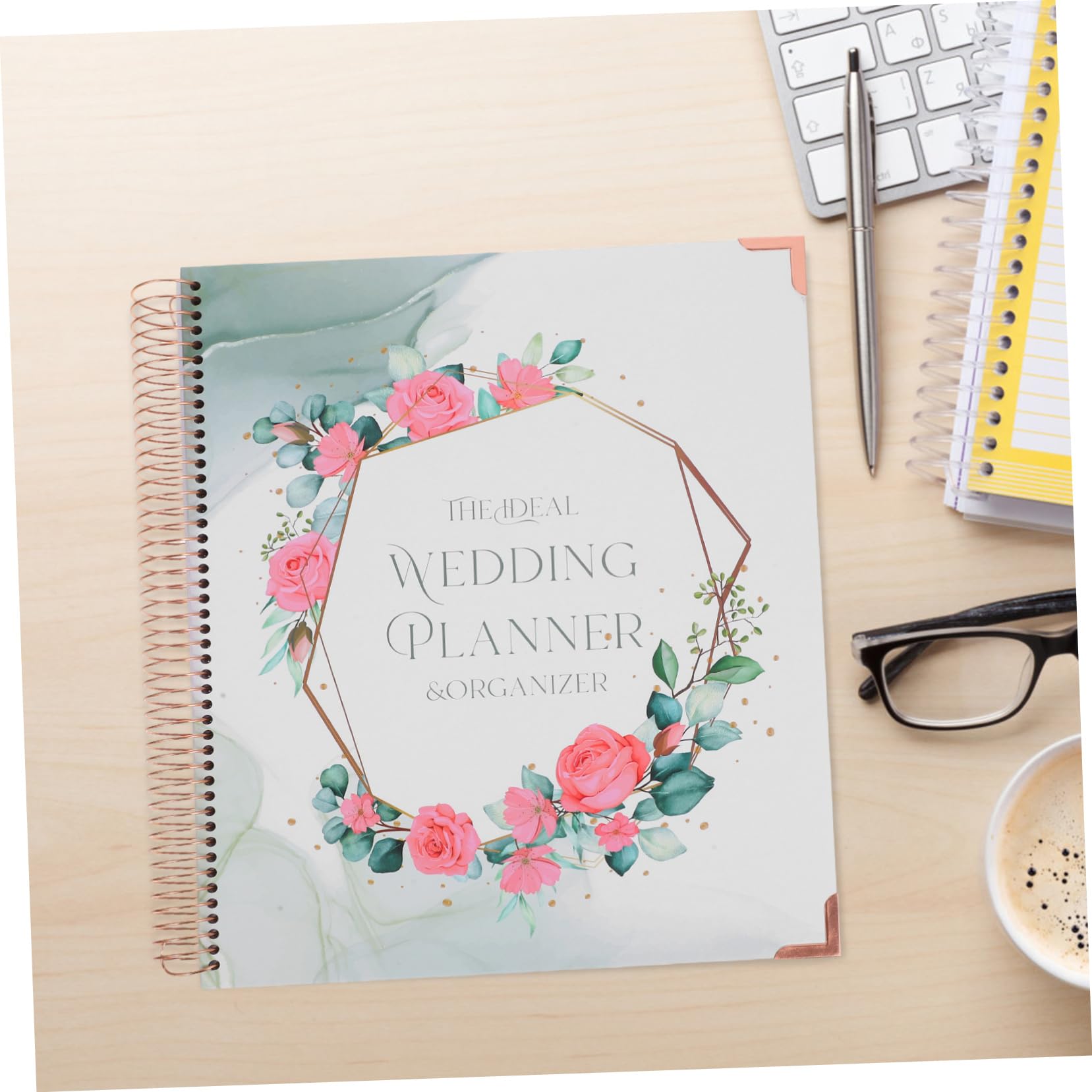 Angoily Hochzeitsplaner Buch aus Papier für Verlobung und Hochzeit Budgetplanung Detaillierter Zeitplan Notizbuch Design für Planung