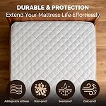 LAVANCE Twin Size Quilted Noiseless Mattress Pad with Deep Pocket | Breathable & machine washable Twin Mattress Topper Protector. Elastic deep pocket suit up to 18 inches