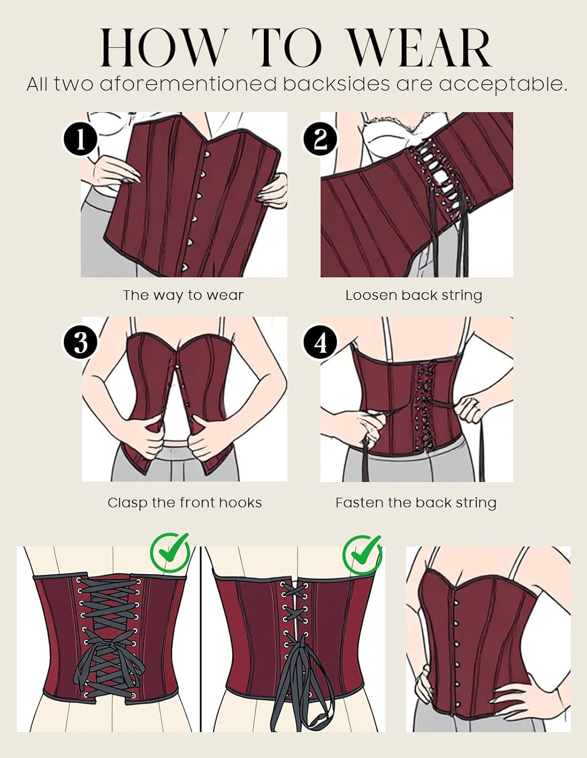 SCARLET DARKNESS Women's Strapless Corset Top Bustier, Fishboned Waist Cincher, Sweetheart Neckline, for Daily & Parties - Image 6