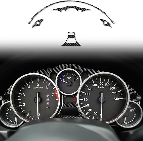 JUPIZEUS Fibra de carbono, compatible con Mazda, marco adhesivo para tablero de instrumentos de automóvil para Mazda MX-5 Miata 2006 2007 2008 2009