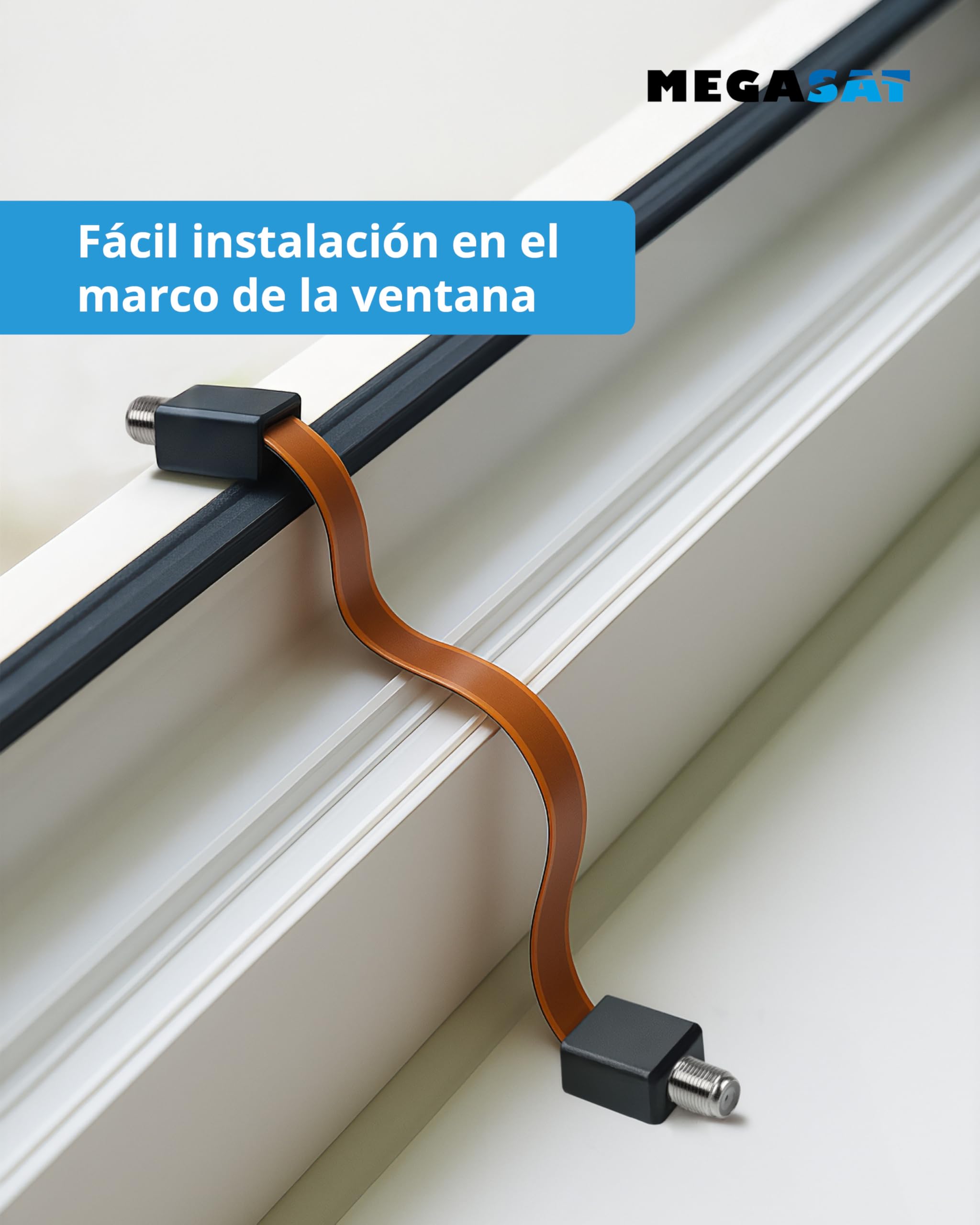 Megasat Antena Plana Set – D1 Profi-Line (1 Usuario, Incl. 10 m de Cable, buscador de satélite, pasacables para Ventana, LNB Intercambiable, múltiples Opciones de Montaje) – Blanco