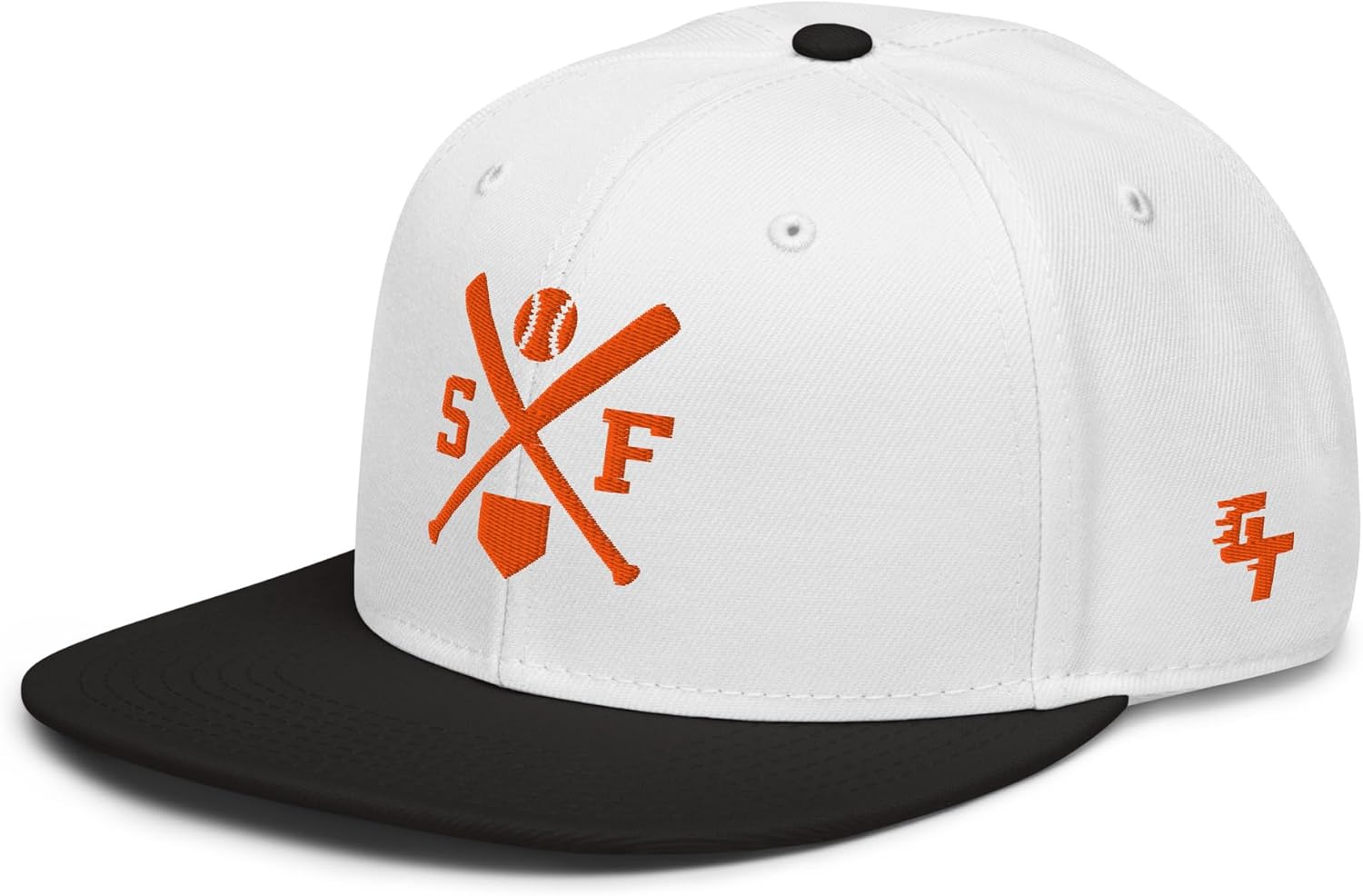 San Francisco Baseball Bats Retro SF Snapback Hat Baseball Cap Black/White One Size