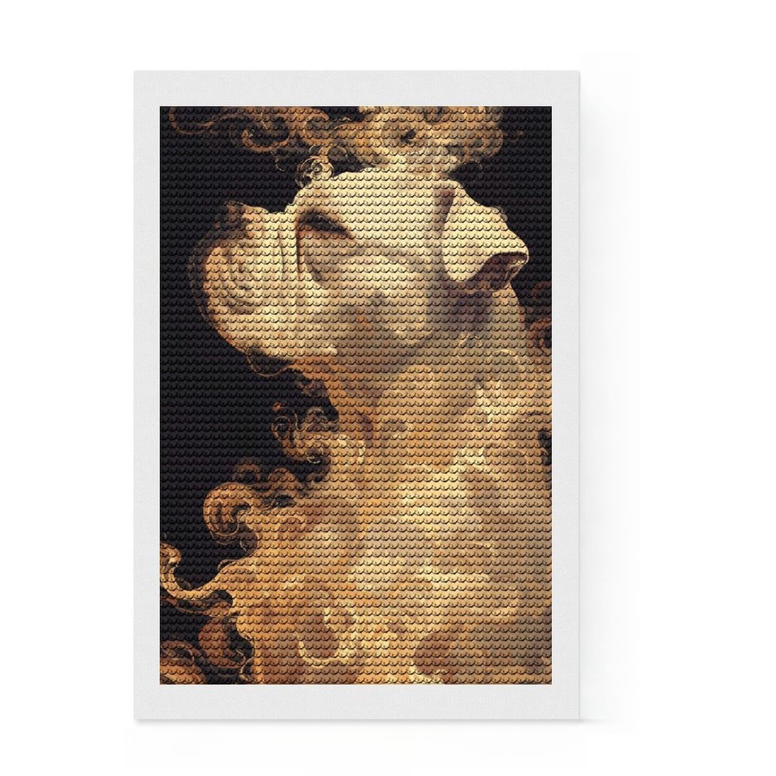 Junmoney Canine Flame Diamond Painting Set 8"x12", Enjoyable At-Home Hobby, Relaxing DIY Hobby, Modern Decor, Gift Idea, Easy to Enjoy