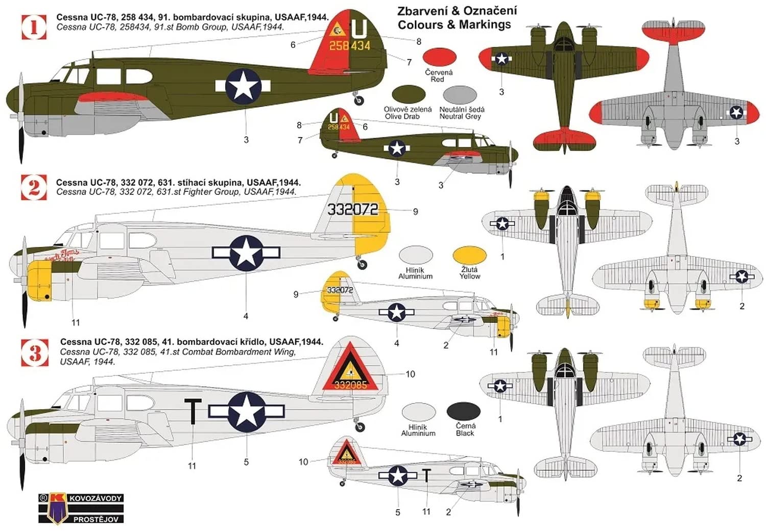Amazon | KPモデル 1/72 アメリカ陸軍航空軍 セスナ UC-78 ボブ