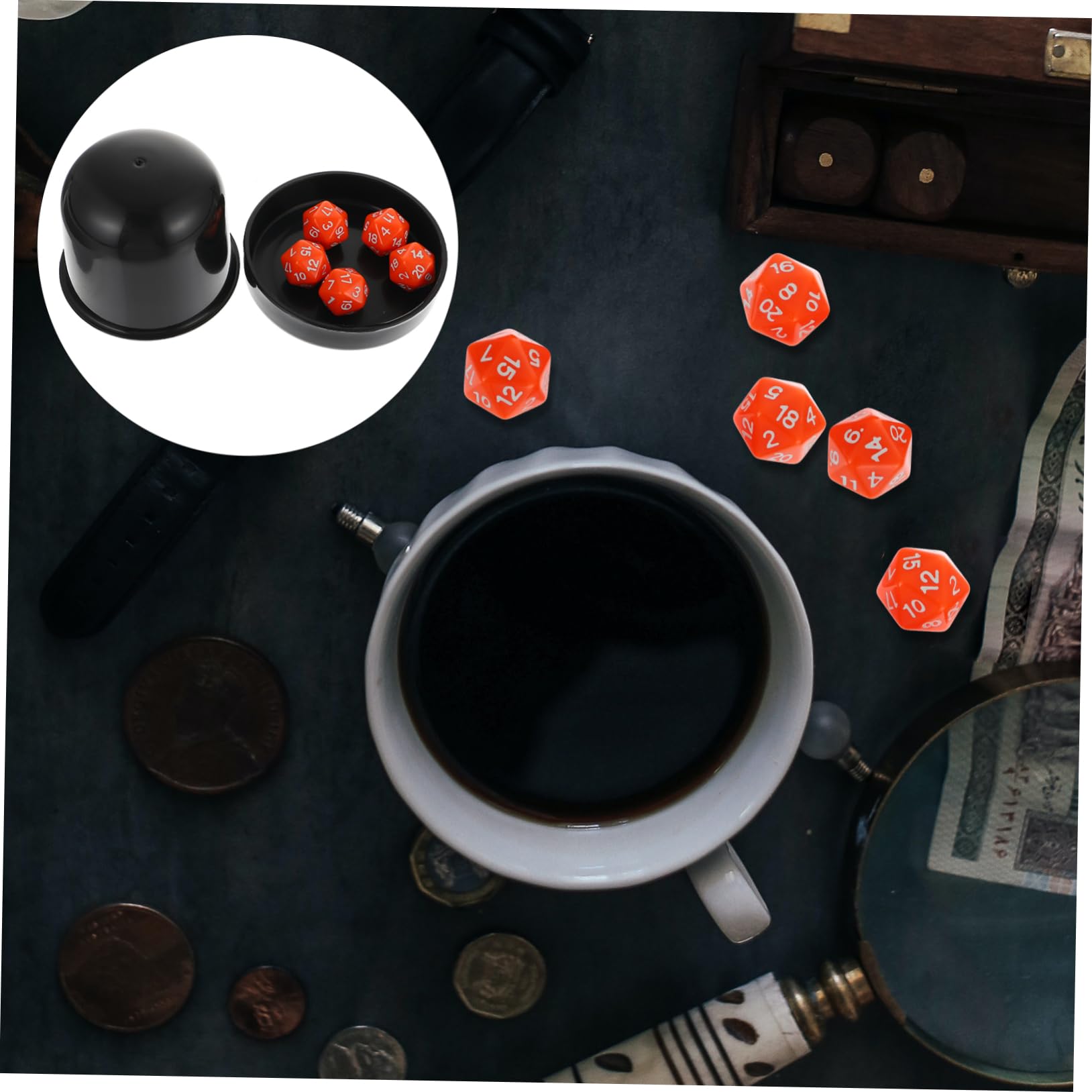 BESTonZON 5 Juegos Copa De Dados Juguetes De Acrílico Juego De Dados De Acrílico Accesorios para Divertido o De Contar Historias Numéricos De Juguete Colocar