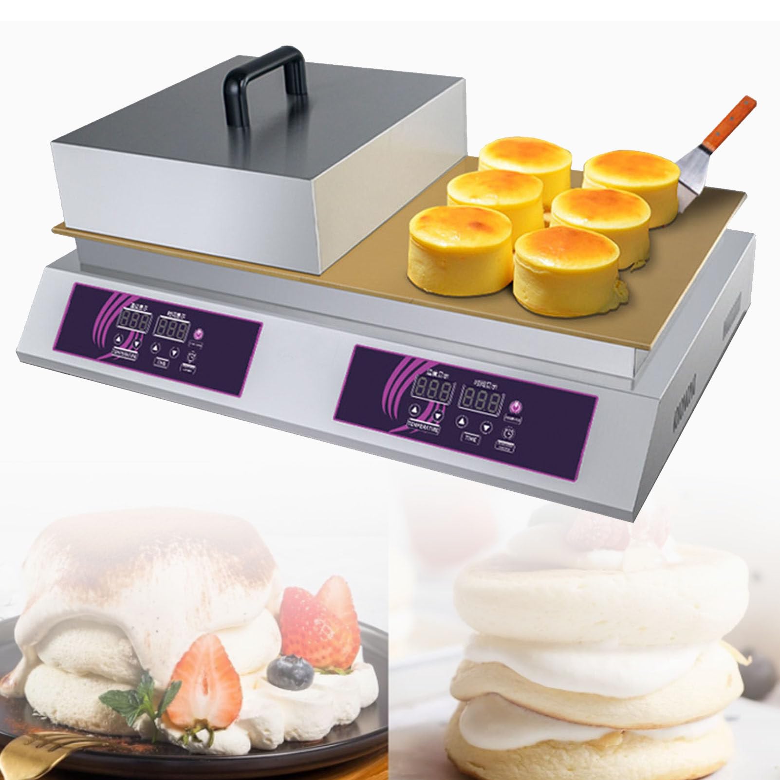 HTTGDGDH Commercial Souffle Maker Electric Griddle Pancake Maker Dorayaki Baker Muffin Making Machine For Home Kitchen Restaurant Bakery Snack Bar,