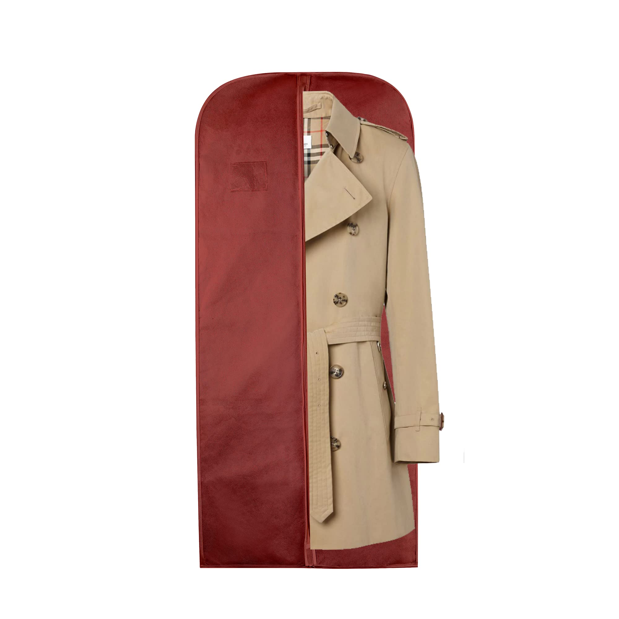 Wedcova Men's Maroon Suit Covers For | Hanging Gart Bags | Travel Blazer & Jacket Bag | Clothes Storage Cover With Zipper | Suits Carrier Moth Proof Protector | (24'' X 54'') | Pack Of 1 |
