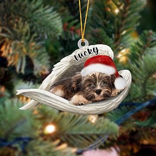Havanese Christmas Sleeping Angel Dog Ornament - Personalized Acrylic Memorial Gift