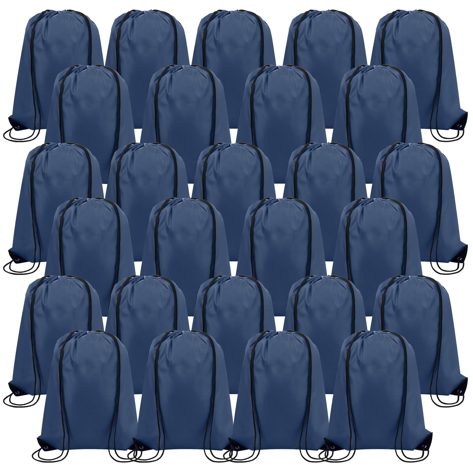Silkfly 100 Pieces Drawstring Backpack Bags Bulk Portable Blank Cinch Storage Bags for Sports, School, DIY Gifts, Homeless, Social Assistance(Navy