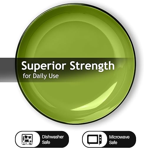 Miniatura 5 de MIAMIO Le Papillon - Juego de 6 cuencos para pastaensalada de 30 onzas  8.5 pulgadas, platos de pasta anchos y poco profundos, platos profundos de