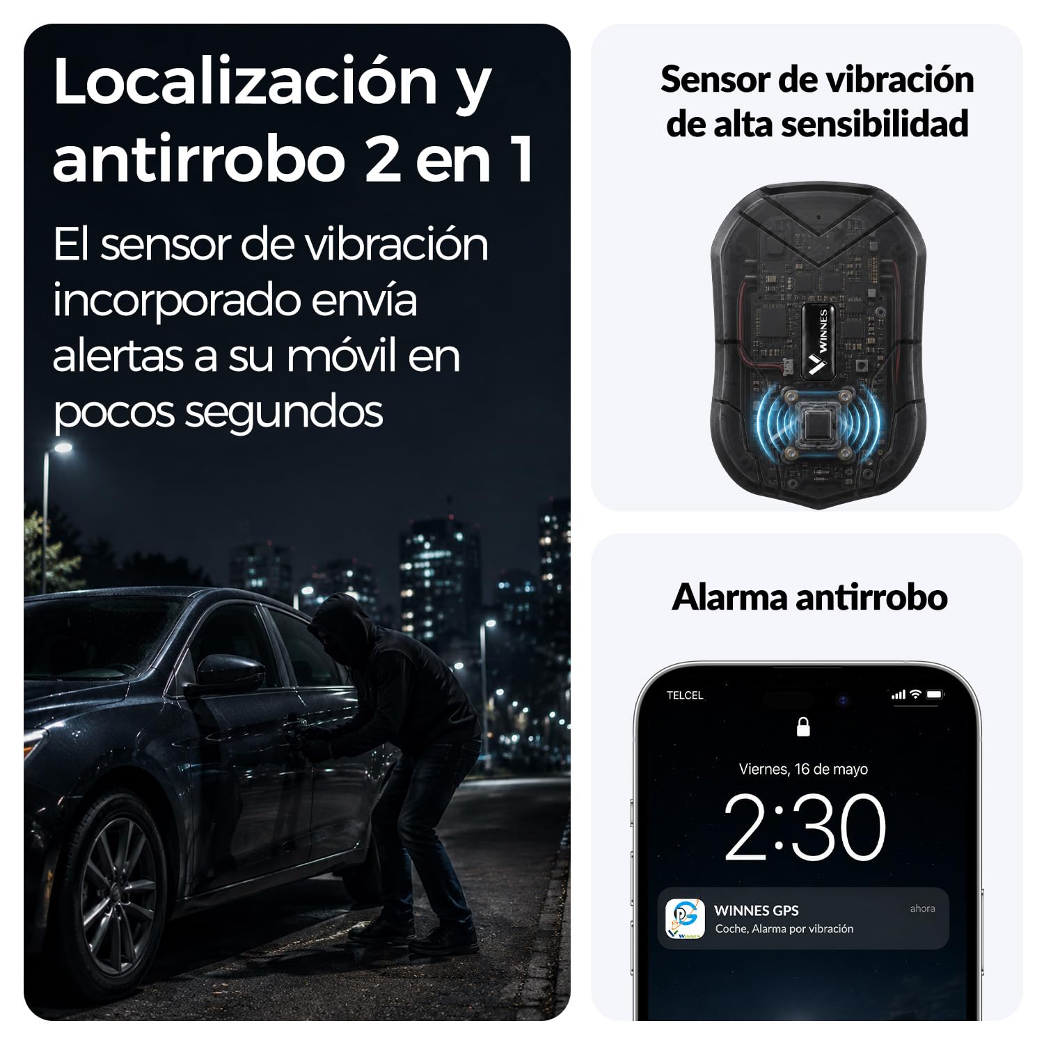 Localizador GPS con Imán para Coches, Rastreador GPS 4G sin Suscripción | Seguimiento en Tiempo Real, Historial de Rutas, Alarmas Antirrobo, 20000mAh Batería, Resistente al Agua IP65, con Tarjeta SIM