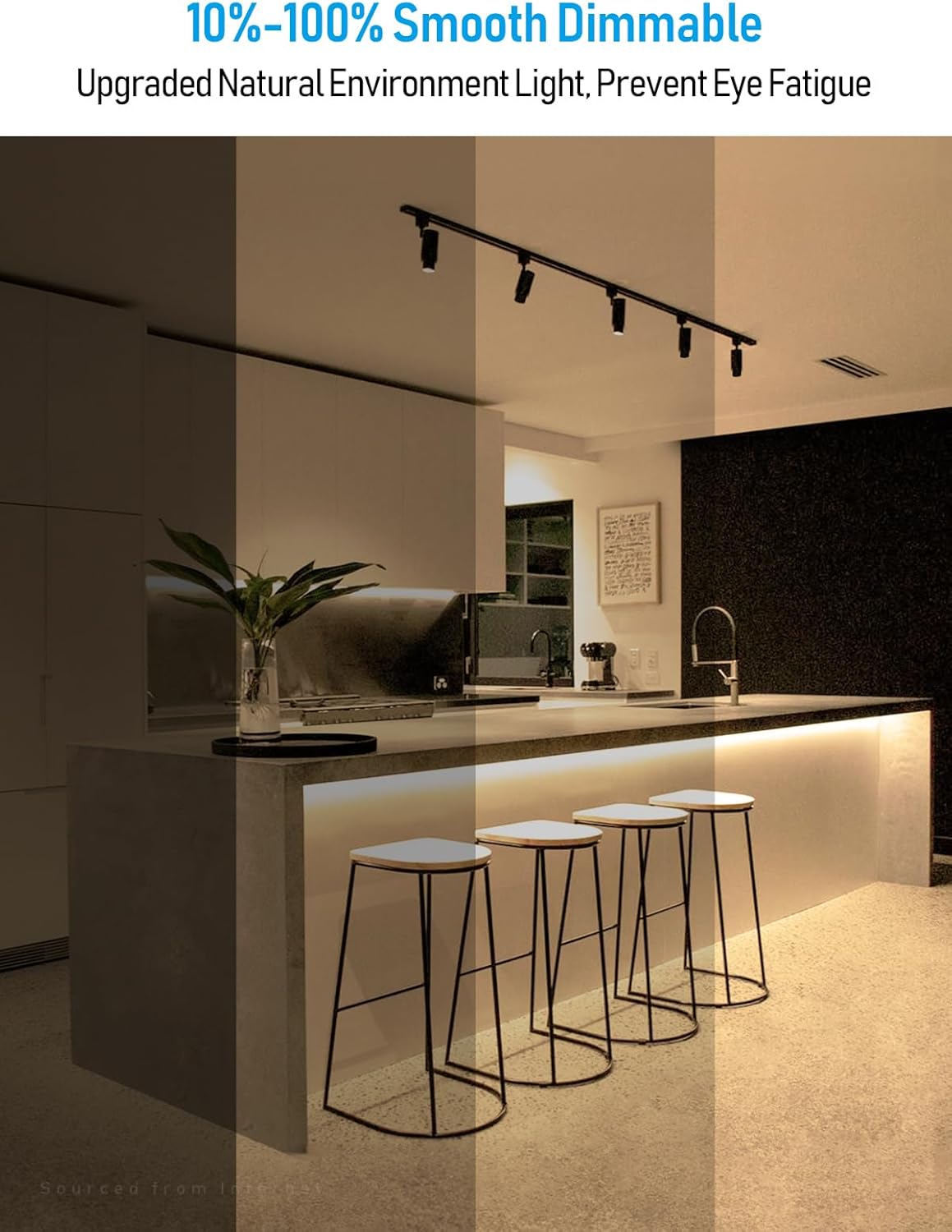 LEONLITE 8-Pack Zoomable LED Track Lighting Heads 5CCT, 12W H Type Track Light Heads, 15°-60° Beam Angle Dimmable Ceiling Track Lighting Fixture, CRI90 Ultra Bright Spotlight Fixture, Matte Black